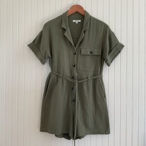 Madewell Lightspun Belted Safari Romper